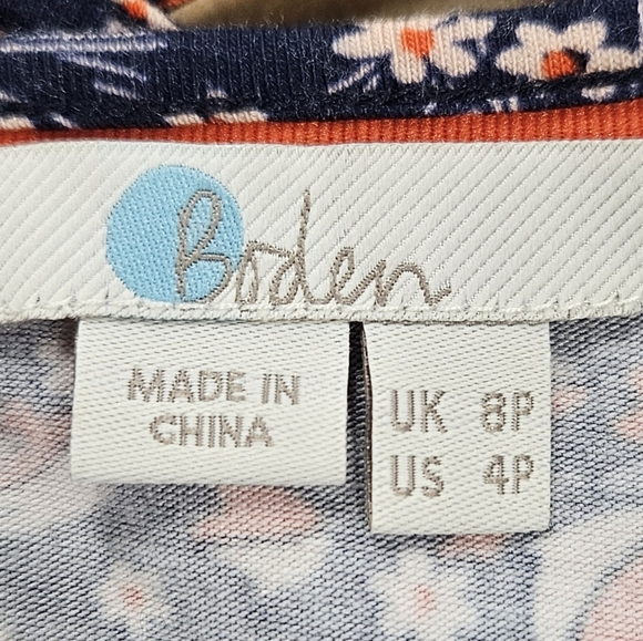 Boden Scoopneck Floral Dress Navy Pockets Mini Office Casual Size US 4P - Picture 10 of 16